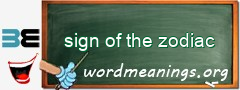 WordMeaning blackboard for sign of the zodiac